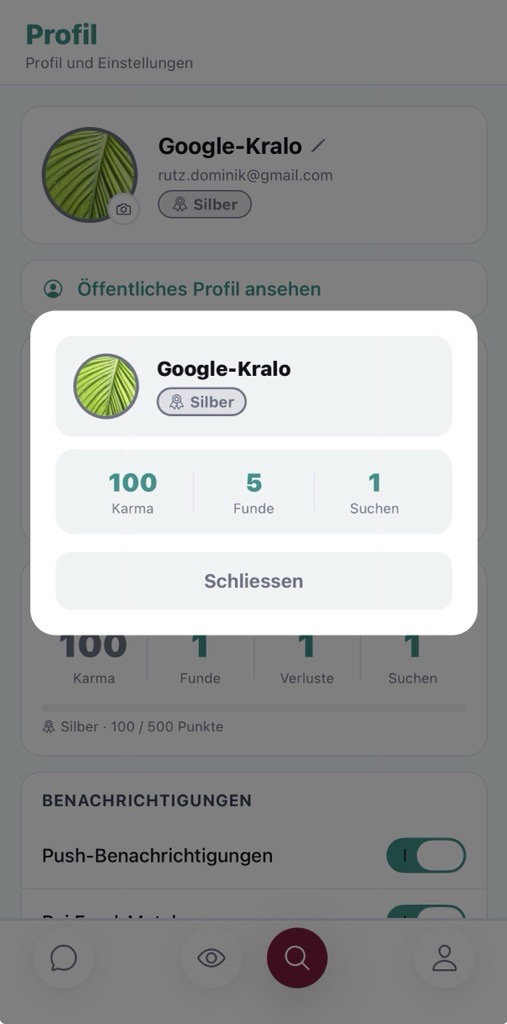 Gegenstand abholen oder chatten